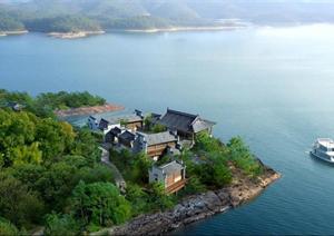 某现代风格滨水湖泊旅游区景观设计效果图PSD格式2