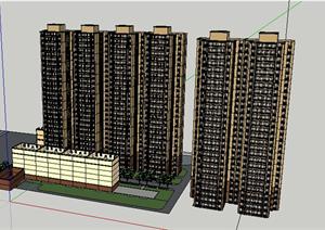 某新古典住宅建筑设计方案SU(草图大师)模型4