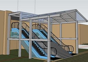 某商场楼梯入口设计方案SU(草图大师)模型