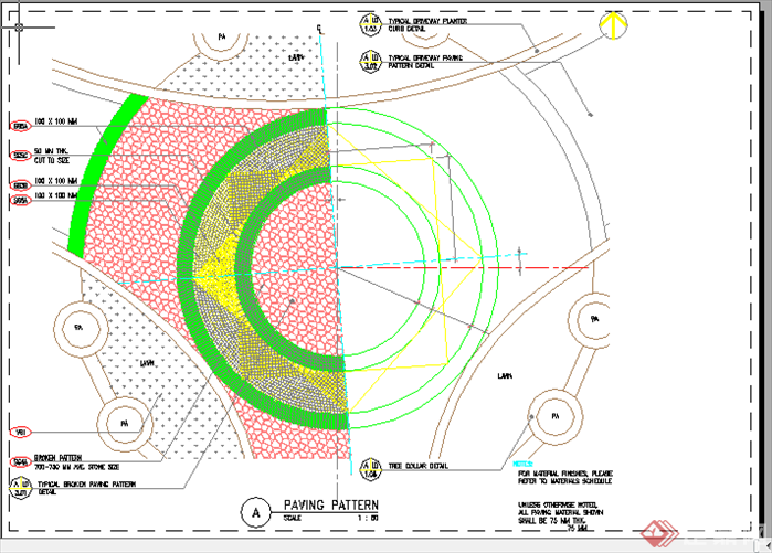 某现代风格园林景观铺装细节扩初图CAD图纸42(1)