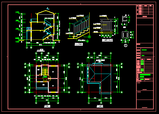 某现代三层独栋别墅建筑设计施工图（含效果图）(3)