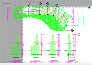 某现代风格园林景观景墙扩初图设计CAD图纸4
