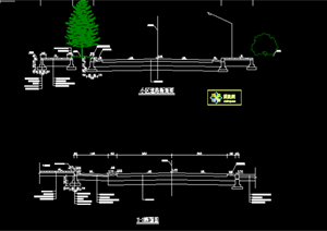 某现代风格园林景观道路扩初图设计CAD图纸5
