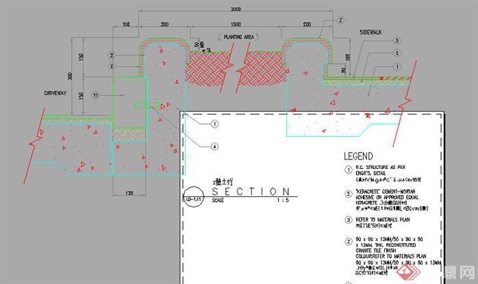 园林景观园路铺装细部施工大样图3（CAD施工图）(1)