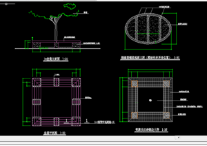 某现代风格园林景观树池扩初图设计CAD图纸13