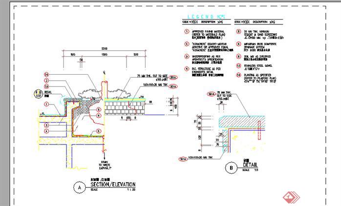 园林景观树池坐凳细部施工大样图6（CAD施工图）(1)