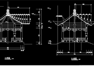 某古典中式风格六角亭施工图设计CAD图纸2