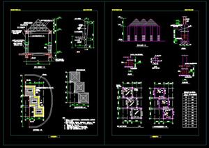 园林景观现代风格亭子施工细部大样图1（CAD施工图）