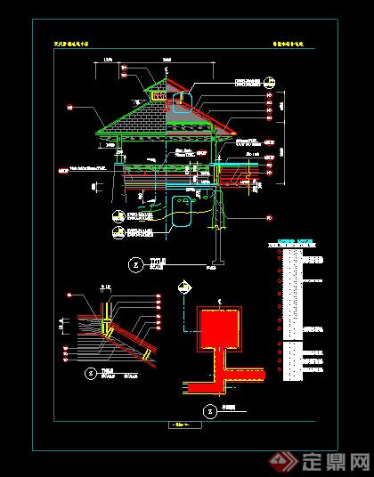 园林景观现代风格亭子施工细部大样图2（CAD施工图）(1)