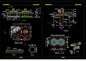 某现代风格园林景观景亭施工图设计CAD图纸