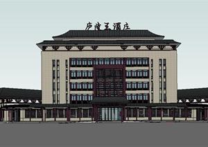 某现代风格宾馆酒店建筑设计SU(草图大师)模型素材72