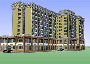 某现代风格宾馆酒店建筑设计SU(草图大师)模型素材82
