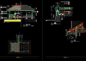 某现代风格园林景观景亭施工图设计CAD图纸2