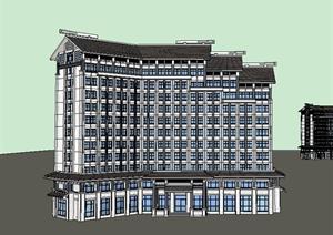 某现代风格宾馆酒店建筑设计SU(草图大师)模型素材87