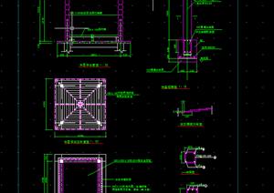 某现代风格园林景观四角亭施工图设计CAD图纸5