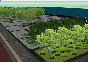 某滨河亲水休闲广场景观设计方案SU(草图大师)模型
