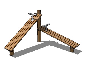 一个仰卧板的健身器械设计SU(草图大师)模型