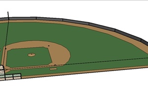 某现代风格小型球场设计SU(草图大师)模型素材