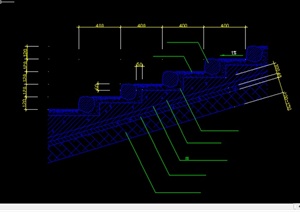 某园林景观台阶施工图设计CAD图纸的