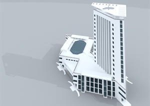 某现代医院建筑设计3D模型（含平面图、效果图）