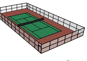 某现代运动场网球场SU(草图大师)模型素材