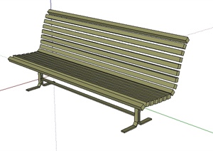 园林木制坐凳SU(草图大师)模型