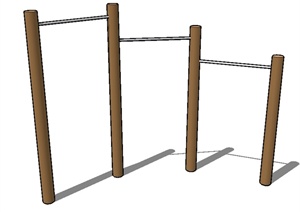 高低杠SU(草图大师)模型