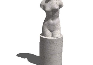 一个人形雕塑的SU(草图大师)模型素材