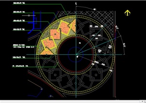 某园林圆形广场铺装扩初图设计CAD图纸