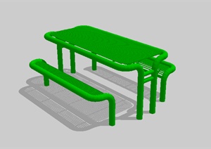 某园林景观铁质坐凳设计SU(草图大师)模型素材