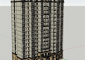 某法式高层住宅建筑设计SU(草图大师)模型