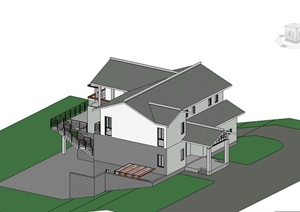 某山地别墅建筑设计Revit模型