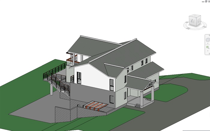 某山地別墅建築設計revit模型原創