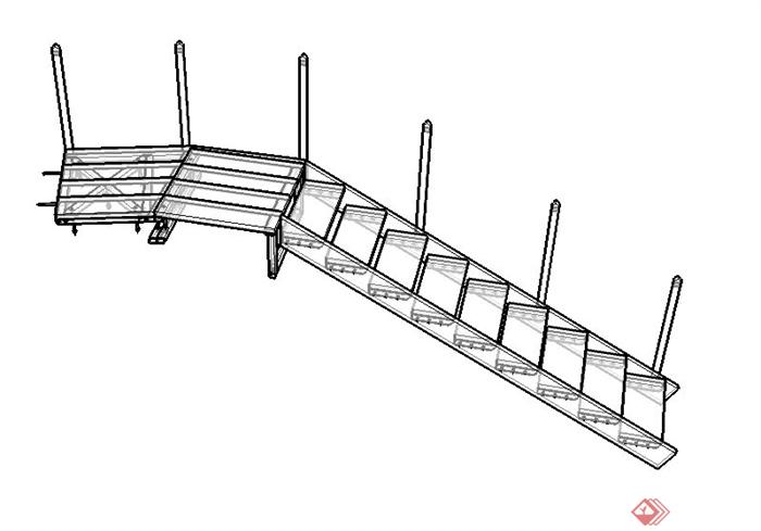 某楼梯设计SU模型素材(1)