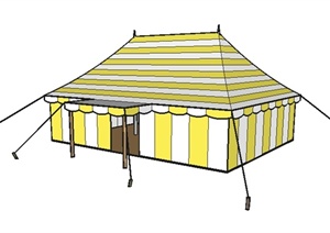 某现代方形帐篷SU(草图大师)模型