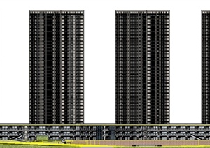 某现代高层居住区建筑设计SU(草图大师)模型