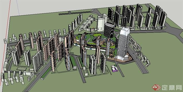 某大型高层住宅小区建筑设计SU模型