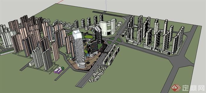 某大型高层住宅小区建筑设计SU模型
