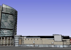 某地现代商业中心建筑设计SU(草图大师)模型