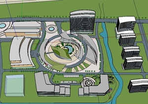 某大型商业广场建筑规划设计SU(草图大师)模型