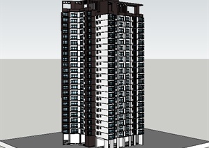 某现代风格商业住宅建筑SU(草图大师)模型设计