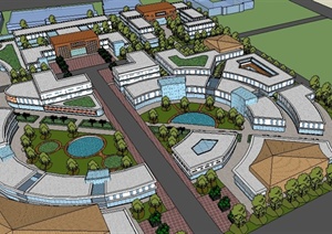 某工业园区厂区建筑规划设计SU(草图大师)模型