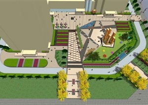 某商业广场景观规划设计SU(草图大师)模型