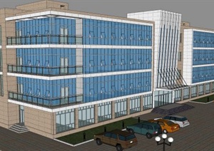 某厂区现代办公楼建筑设计SU(草图大师)模型