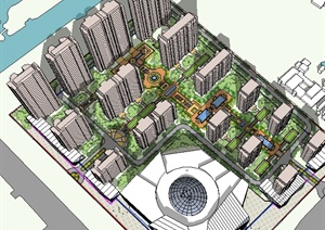 某住宅区商业建筑规划设计SU(草图大师)模型