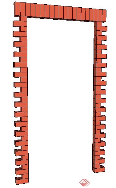 多个墙体墙砖建筑构件SU模型(2)