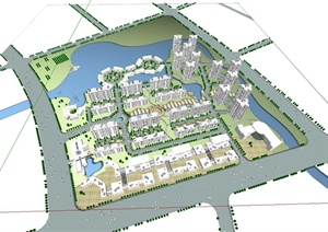 某住宅区建筑规划设计SU(草图大师)模型