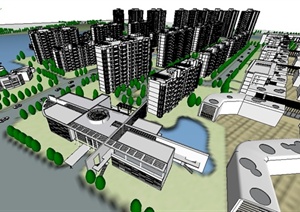某大型居住区建筑规划设计SU(草图大师)模型