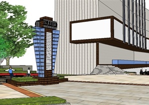 某商业街生活广场建筑景观规划设计SU(草图大师)模型