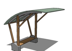 一个雨棚设计的SU(草图大师)模型